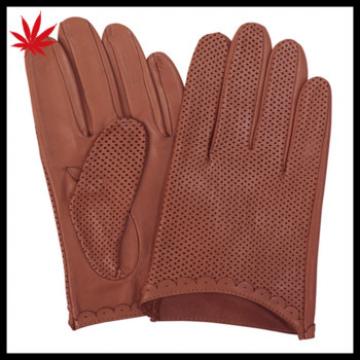 Womens perforated unlined leather gloves