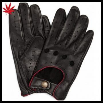 Driving gloves for men fashion black goatskin mens leather driving gloves