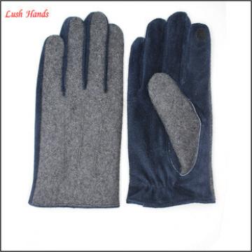Wholesale price of sheep wool and material synthesis index finger touch screen mens gloves