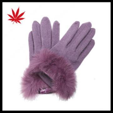 gril&#39;s fleece lined wool gloves hebei with fur