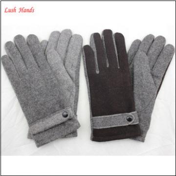 men&#39;s simple woolen hand gloves men with belt