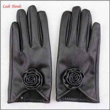 2016 spring / summer new black leather women&#39;s dress gloves