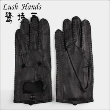 2016 Fashion womens sheep skin touch-screen cosplay out sewing leather gloves with holes