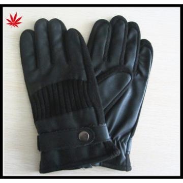 Men&#39;s cheap classic leather stitching knitted leather gloves