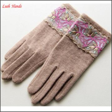 ladies lovely high-quality yellow woolen gloves for wholesale
