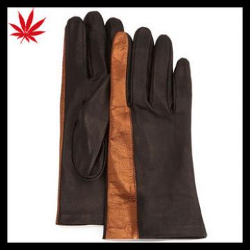 men&#39;s two tone winter leather hand gloves