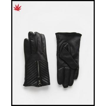 ladies wholesale skin tight leather gloves women with zipper