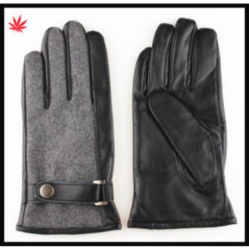 Men&#39;s touch screen iphone leather glove made with sheep skin belt