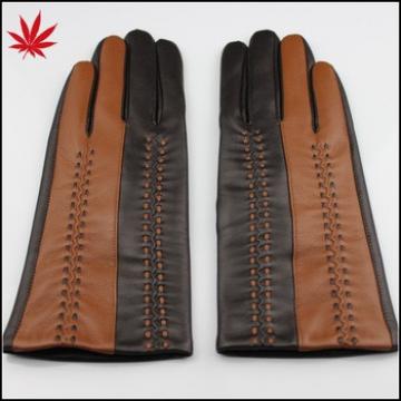 Ziper design leather gloves which is popular in China