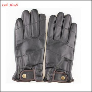 Men&#39;s leather gloves with fashion button wrist gloves,fashion style