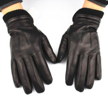 High quality Ethiopia leather winter mens leather gloves for men with knit cuff