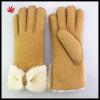 Women soft fashion double face leather gloves