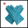 Women blue suede leather hand gloves fashion leather gloves