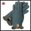 girls wearing cute suede darkgreen bow leather glove #1 small image