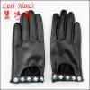 best seller genuine leather gloves with rivets decorated