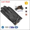 women&#39;s leather Black driving gloves leather gloves with bow