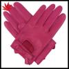 Women&#39;s unlined driving leather gloves dark pink