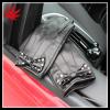 Ladies leather gloves black car driving with stud bow in China factory