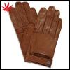 Brown super soft lined leather driving gloves for men #1 small image