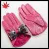 Girl&#39;s pink driving gloves sun protection with black butterfly