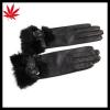Rabbit Fur - Women&#39;s Long Lambskin Winter Warm Soft Brown Leather Driving Gloves
