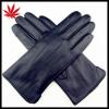 women&#39;s dark blue sheepskin the finger touch screen leather gloves