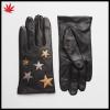 Leather gloves with star design and smartphone leather gloves