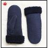 women &#39;s double face gloves Mitten leather gloves