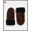 Ladies wholesale red brown winter leather mittens