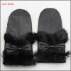 2016 ladies winter gloves leather black mittens with fur #1 small image