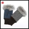 women&#39;s fashion fingless suede leather gloves with rabbit fur
