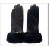 Women&#39;s Polyester Lined Hairsheep Leather Gloves with Fur Cuffswith Fur Cuffs