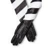 Long leather Gloves Black and white Kid Leather opera length leather gloves