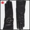 Women&#39;s customized black long leather gloves