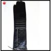 women leather long genuine black leather glove with zipper