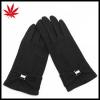 Fashion Strip and Bow Detailing Polyester Spandex Velvet Black Women Gloves