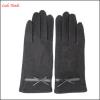 hot selling simple high- quality woolen gloves with leather belt for women