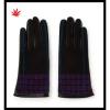 hot selling ladies fashional checker high-grade gloves made of half woolen half leather