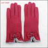 cheap women dress woolen winter thin hand gloves with bowknot