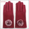 ladies fashion red woolen top hand gloves women with buld