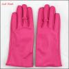 2016 ladies hot sale spring pink PU leather hand gloves with ring