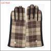 Women&#39;s fashion spandex velvet checker gloves with black inside palm