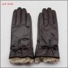 Women&#39;s PU Leather Gloves with Fur Cuffs