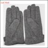 ladies grey woolen gloves with three stitches