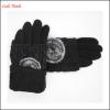 ladies high-quality fashion woolen gloves with rabbit fur ball