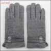 ladies warm winter thin grey woolen hand gloves with belt #1 small image