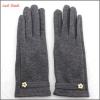 ladies simple grey micro velvet hand gloves with belt