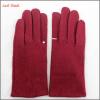 2016 hot sale red woolen gloves with finger ring