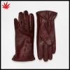 Ladies dark red Whistles Pony Front Leather Gloves