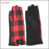 ladies spandex velvet houndstooth gloves with little bow